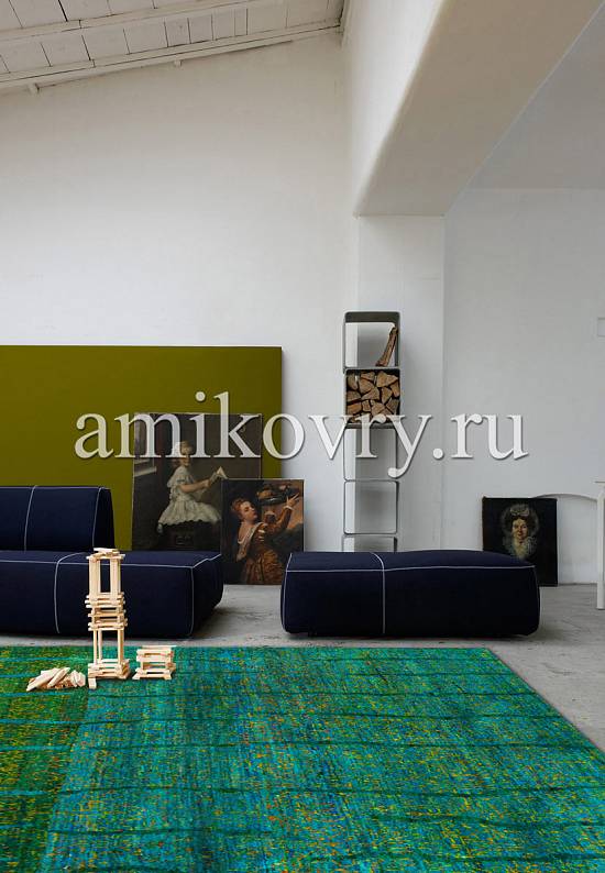 Индийский ковер из шелка SR-35A-3-Blue/Green