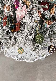 коврик-юбка под ёлку Christmas Tree Skirt White And Silver 120 cm