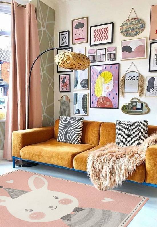 Недорогой современный ковер 2349-Light Pink