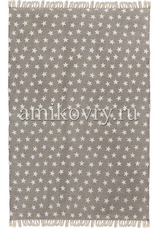 Безворсовый ковер ручной работы JC International JHC-01 grey-white multi stars