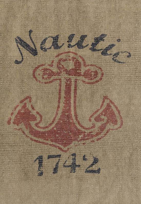 Безворсовый ковер из хлопка JHC-12 beige with nautic 1742