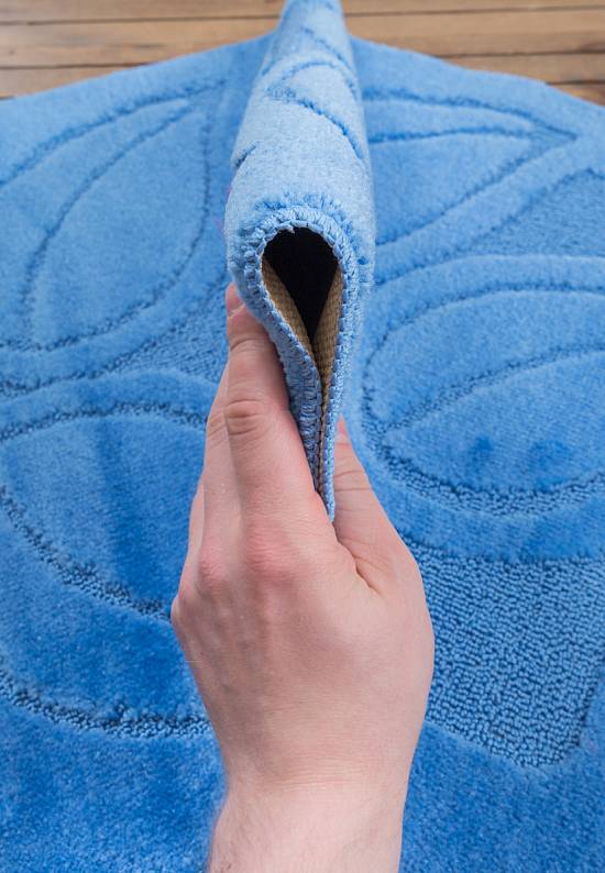 Синий коврик для ванной Flora 2509 Blue