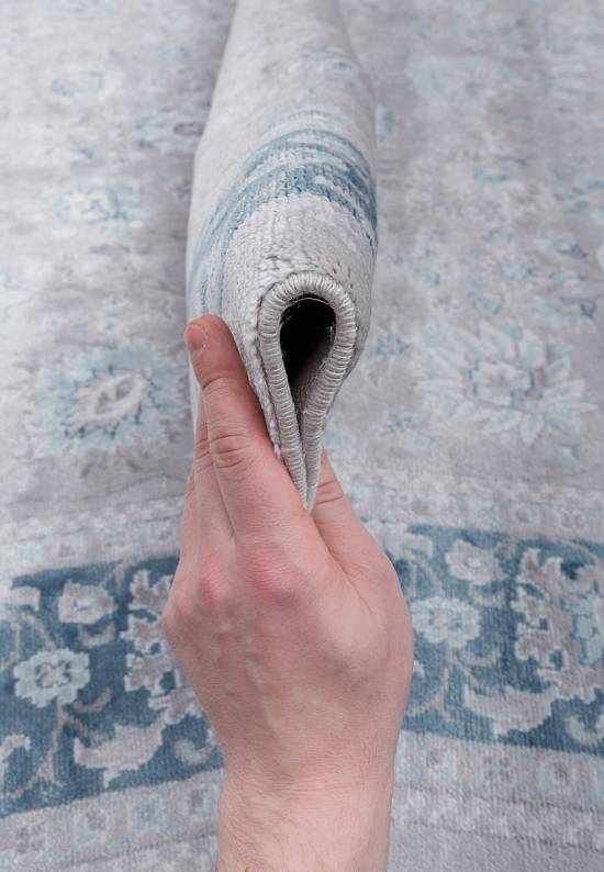 Классический винтажный ковер из бамбукововй вискозы 840-Grey Navy