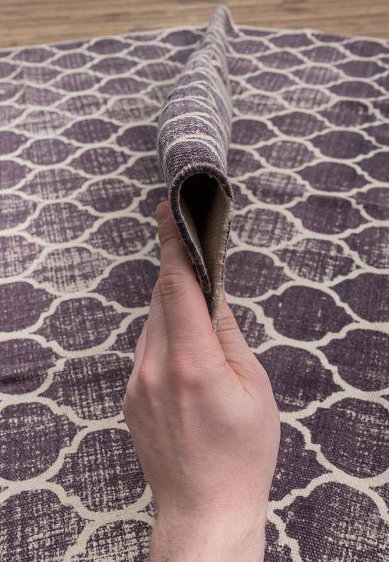 Безворсовый ковер из хлопка JHC-17-05 natural-purple