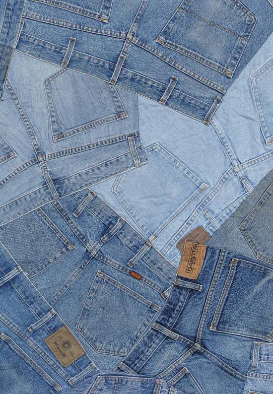 Ковер пэчворк ручной работы из джинсы Double Pocket-Natural