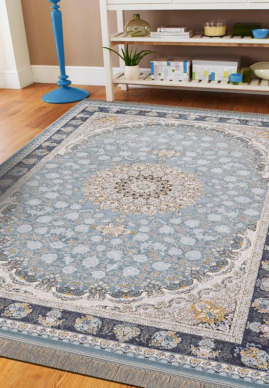 Иранский высокоплотный ковер G253-Pale-Blue