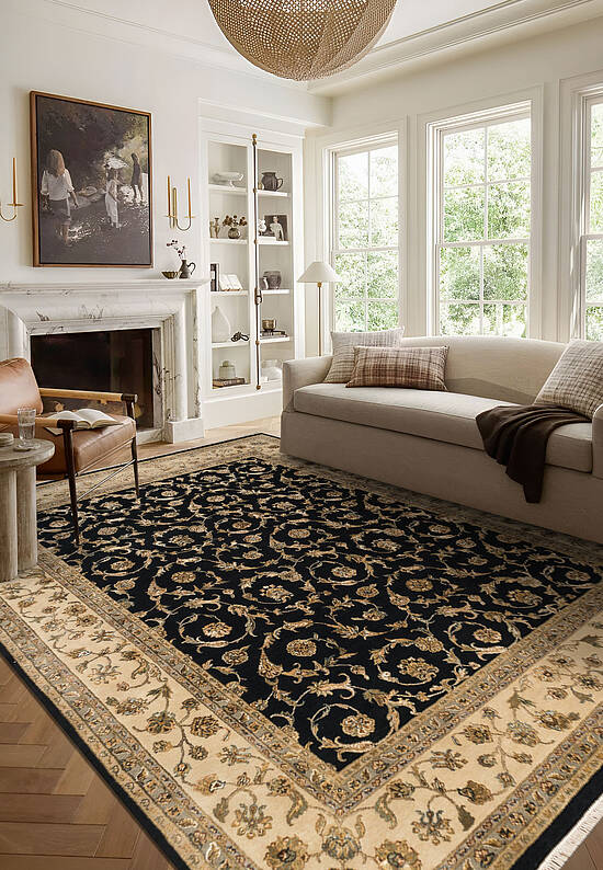 Элитный ковер ручной работы 10/10 RS-318 Black-Beige