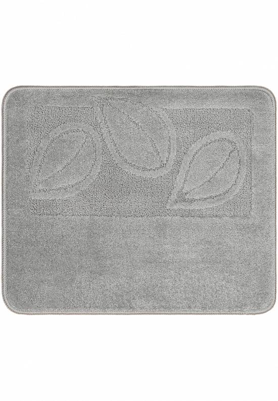 Серый квадратный коврик для ванной комнаты Flora 2504 Platinum