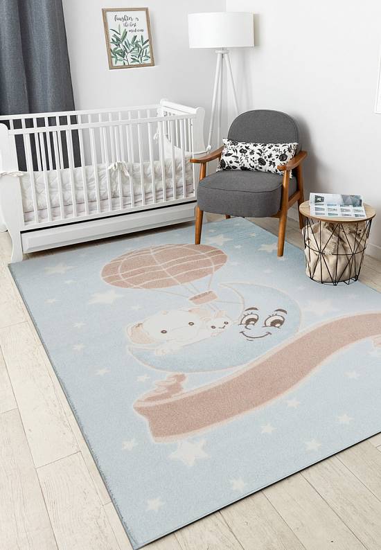 Детский ковер с ворсом New Moon 02 Light Blue
