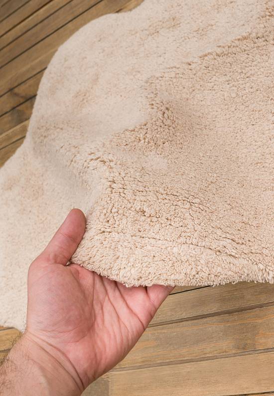 Бежевый коврик для ванной из хлопка Cloud-Beige