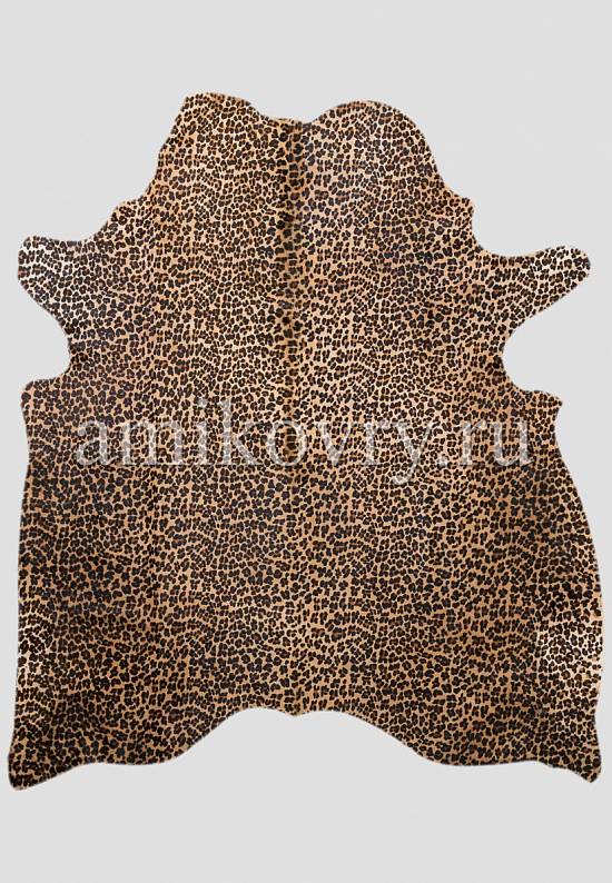 Натуральная шкура коровы Имитация леопарда на карамели 308