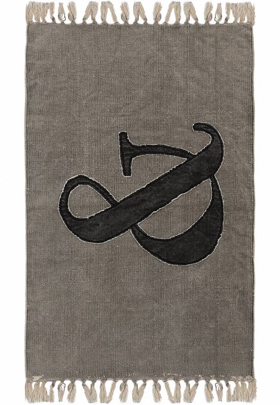 Безворсовый ковер из хлопка JHC-21 grey-black & patch