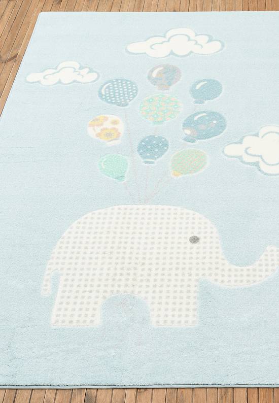 Детский ковер с ворсом Cute Elephant 03 Light Blue