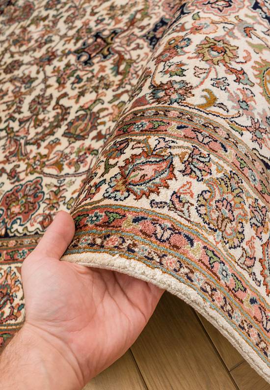 Шелковый ковер ручной работы из Индии 229688-Saroukh beige/blue