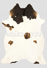 дизайн натуральной шкуры коровы Триколор коричневый 784