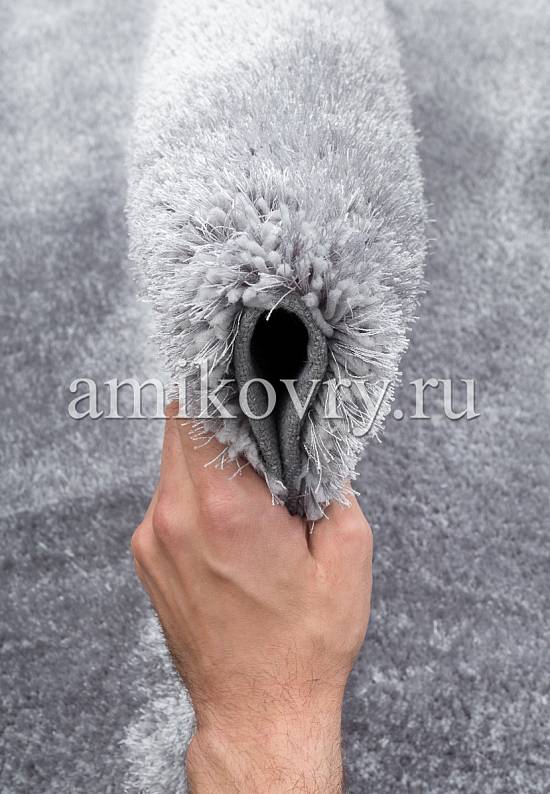 Мягкий синтетический ковер с длинным ворсом T2-grey