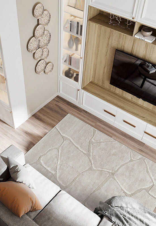 Пушистый ковер из полиэстера RN5471-R803