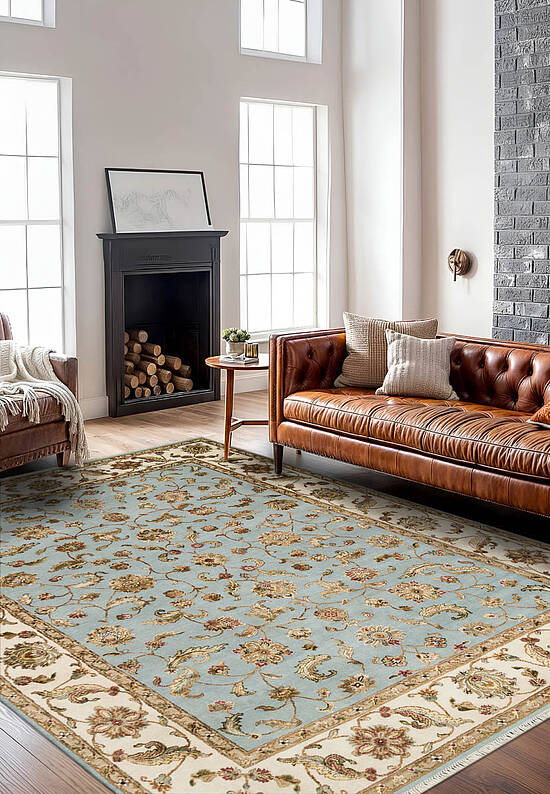 Элитный ковер ручной работы 10/10 RS-03-3-Light Blue/Ivory