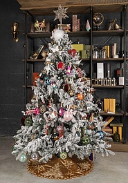 коврик-юбка под ёлку в интерьере Christmas Tree Skirt Gold 120 cm