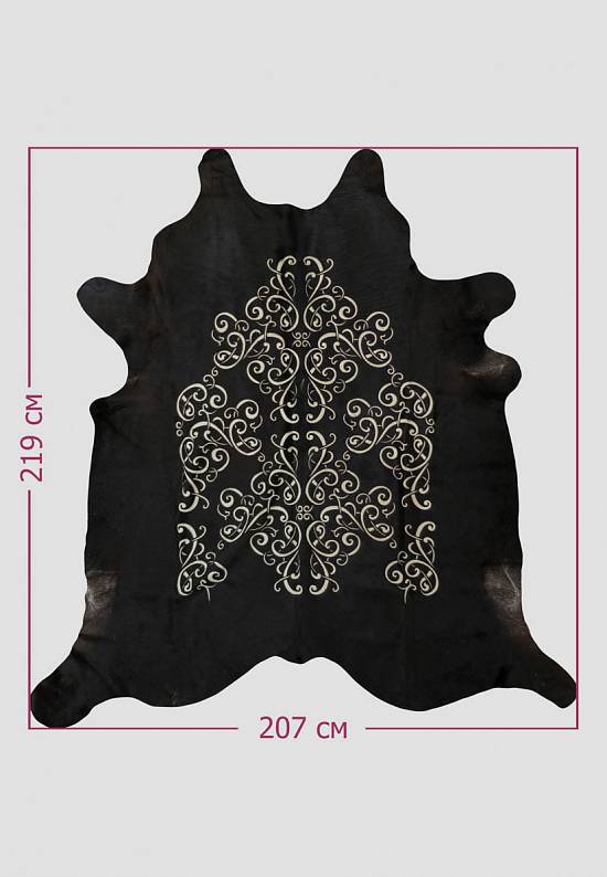 Натуральная шкура коровы хай-тек Sasha D19 black 387