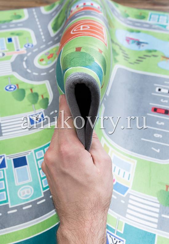 Детский плюшевый игровой коврик с дорогой 0330 Городские дороги