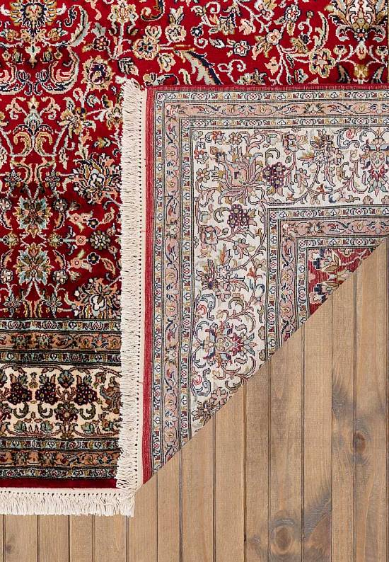 Шелковый ковер ручной работы из Индии 236790-red/beige