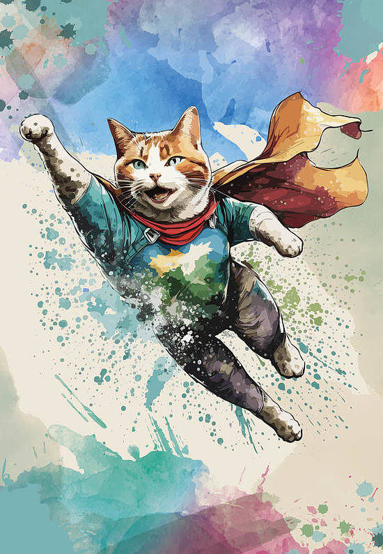 Безворсовый ковер для подростка Cat Multicolor