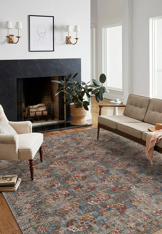 Винтажный безворсовый ковер LM6080-L399