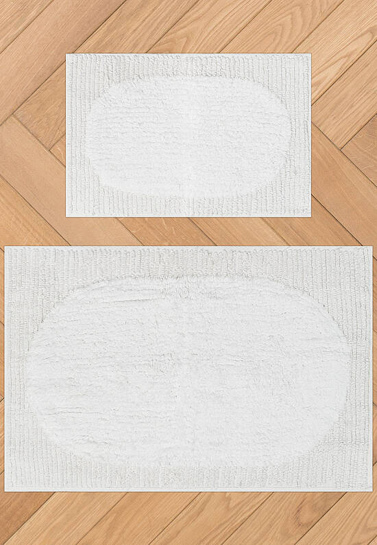 Белый комплект ковриков для ванной Plush-White