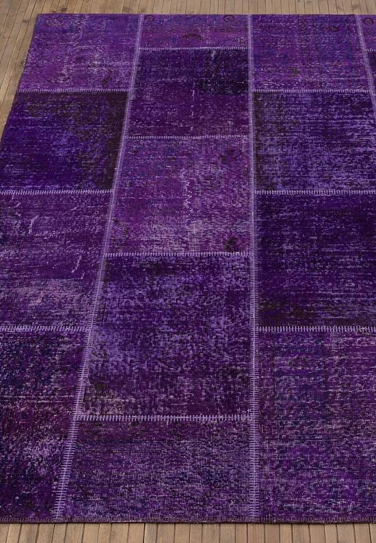 Безворсовый ковер-пэчворк ручной работы 109-Purple Passion