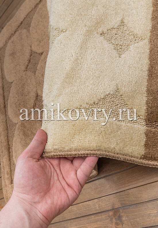 Коричневый комплект ковриков для ванной комнаты и туалета Edremit 2546 Light Brown BQ