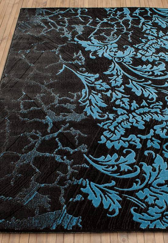 Синтетический ковер 0214MS-Blue-Black