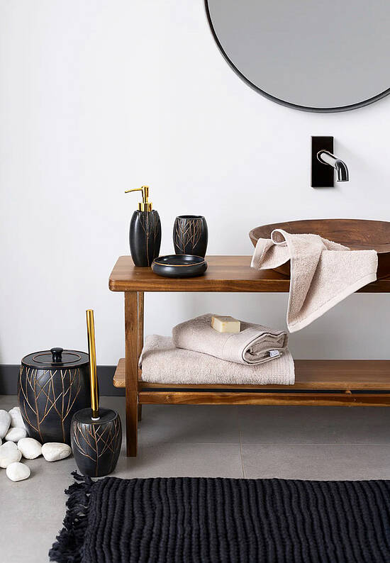 Серый коврик для ванной  Lavish-Dark Gray