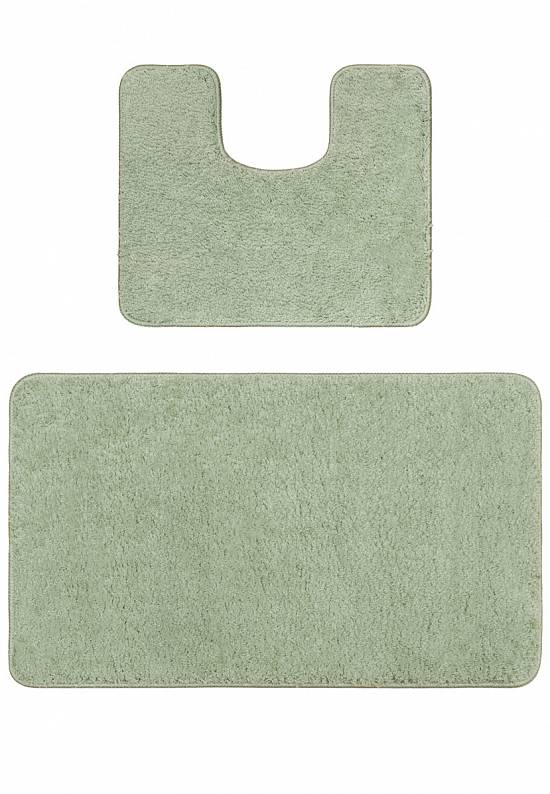 Зеленый комплект ковриков для ванной и туалета Unimax 2542 Almond PS
