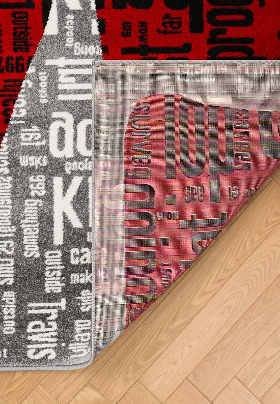 Недорогой синтетический ковер C081-Gray-Red