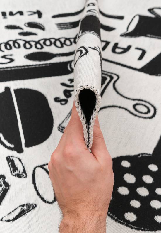 Безворсовый ковер из хлопка ARN 11 White Black