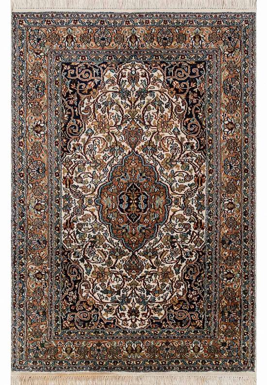 Шелковый ковер ручной работы из Индии 244232-Kerman beige/rust