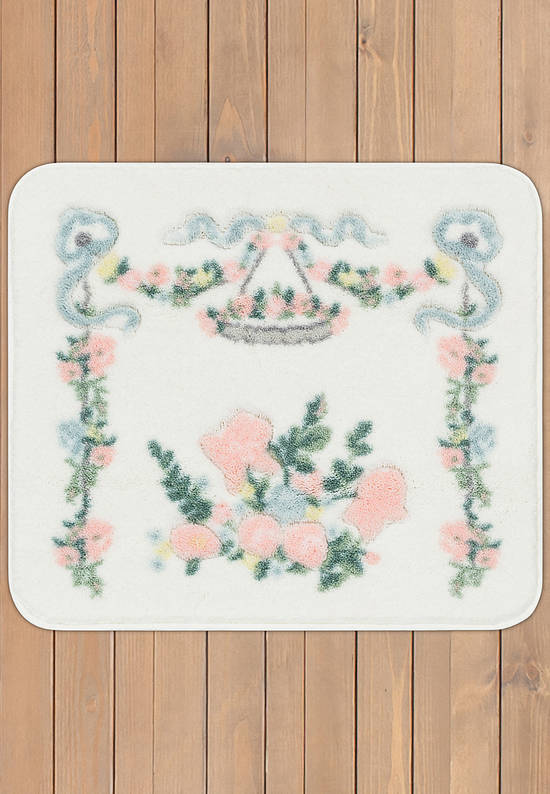 Белый коврик для ванной La Fontaine 01 Pink