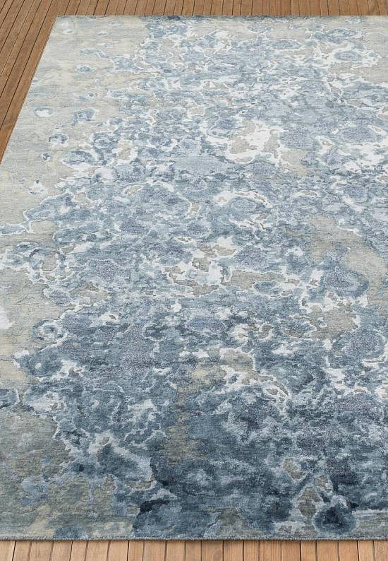 Индийский ковер ручной работы Flora Grey Blue