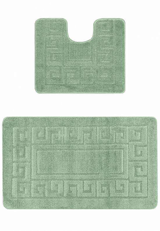 Зеленый комплект ковриков для ванной и туалета Ethnic 2542 Almond BQ