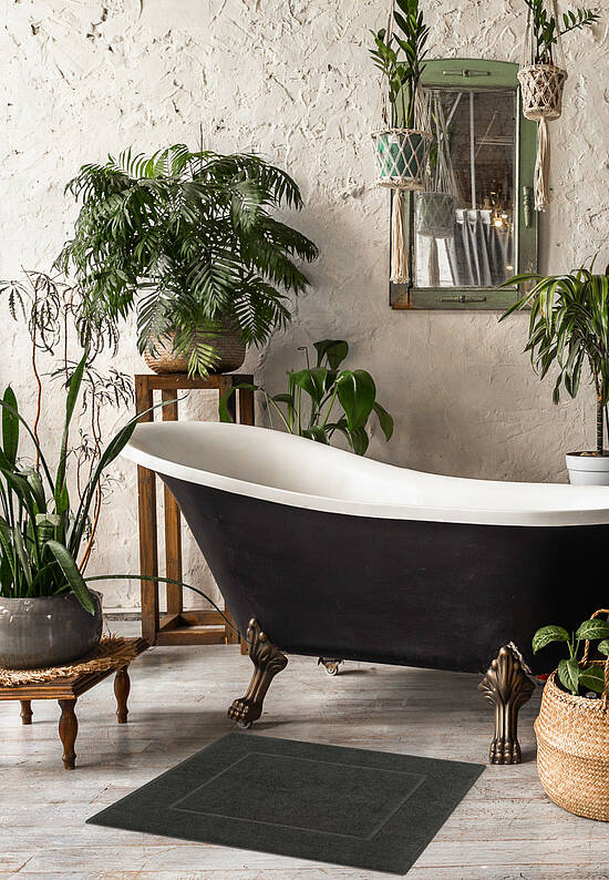 Темно-серый коврик для ванной из хлопка Graphite