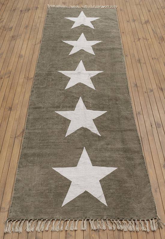Безворсовый ковер из хлопка JHC-17 beige-white five stars